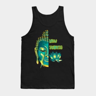 Know Stillness Meditating Buddha Head Lotus Buddhist Saying Tank Top